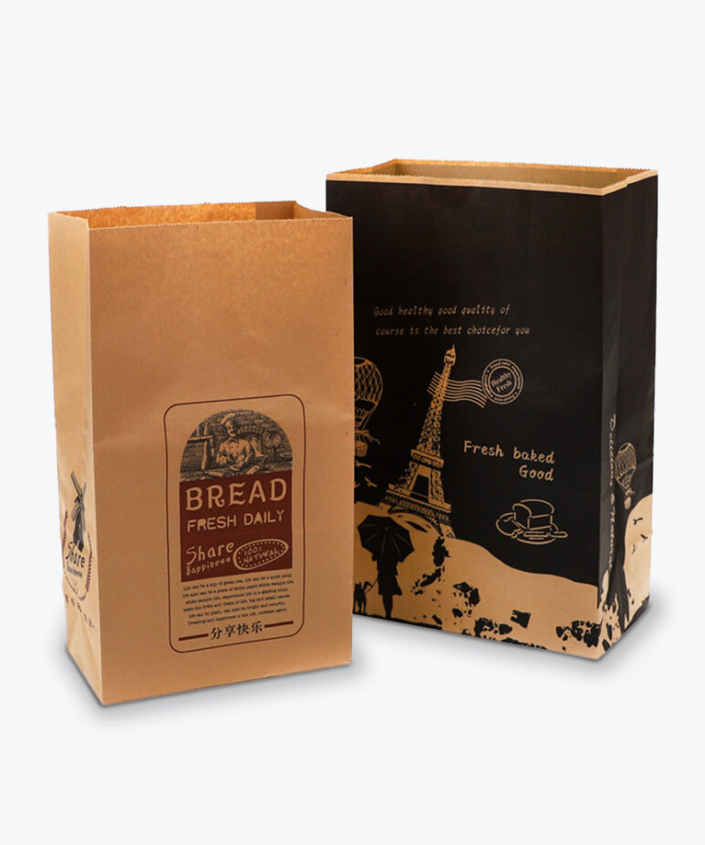 Custom Printed Box Bottom Kraft Bags