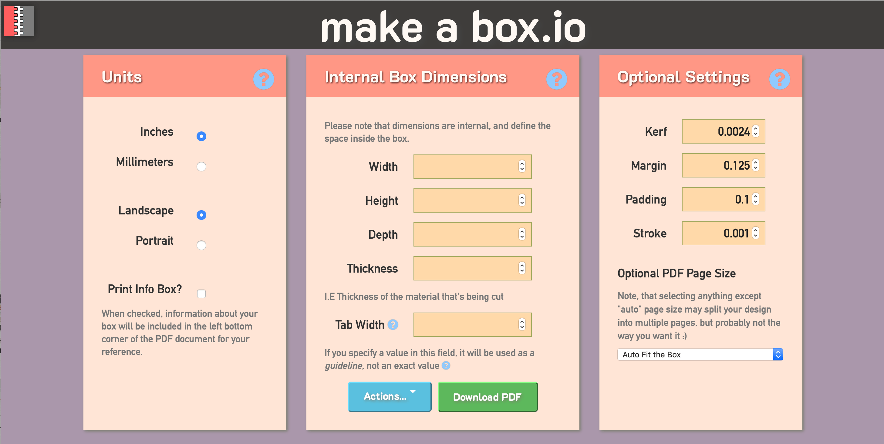 make a box find packaging dimensions for box template PDFs